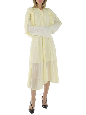 Acne Studios Ladies Pale Yellow Layered Long Sleeve Dress, Brand Size 38 (US Size6 ) - ACNE STUDIOS - BALAAN 1