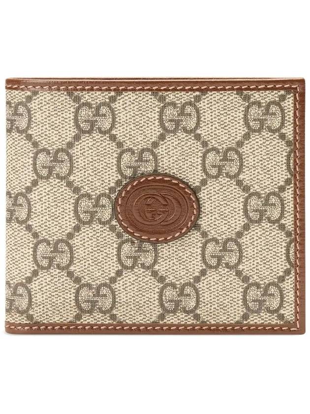 GG Supreme Interlocking Half Wallet Brown - GUCCI - BALAAN 3