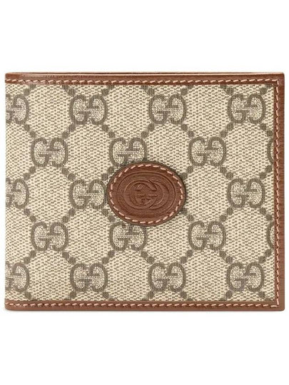 GG Supreme Interlocking Half Wallet Brown - GUCCI - BALAAN 2