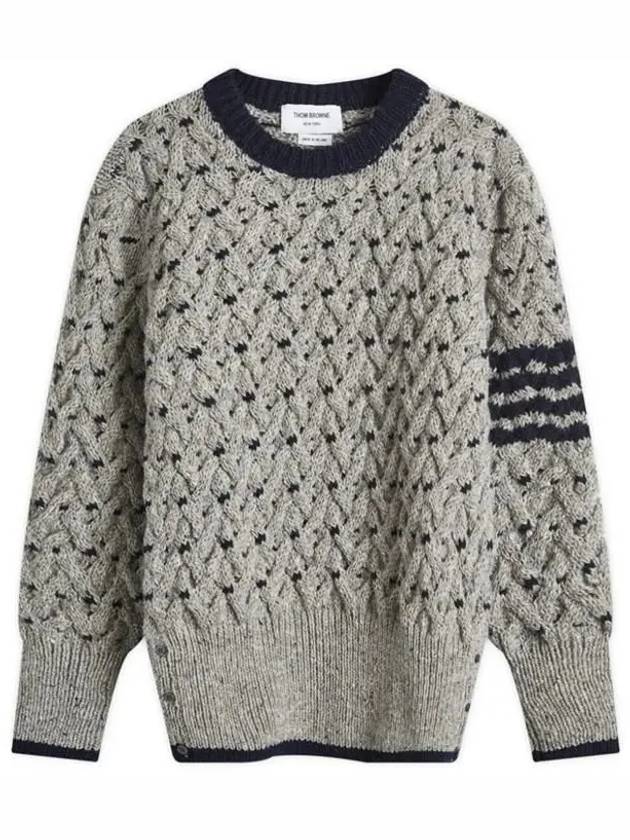 4 Bar Cable Knit Top Grey - THOM BROWNE - BALAAN 2