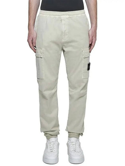 Stretch Cotton Cargo Straight Pants White - STONE ISLAND - BALAAN 2