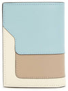 Saffiano Leather Color Block Half Wallet Blue - MARNI - BALAAN 3