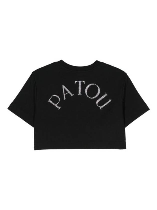 Logo Crop Cotton Short Sleeve T-Shirt Black - PATOU - BALAAN 3