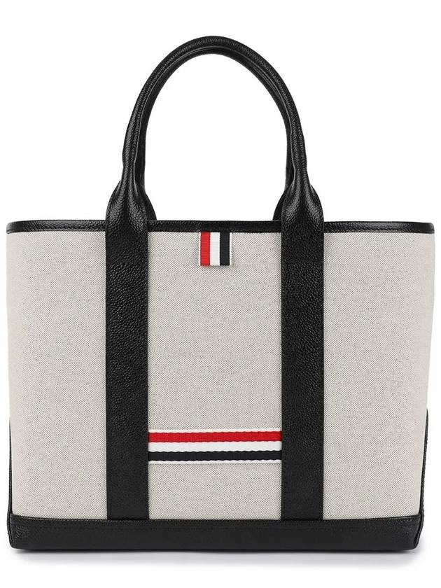 RWB Striped Tote Bag Black Beige - THOM BROWNE - BALAAN 7