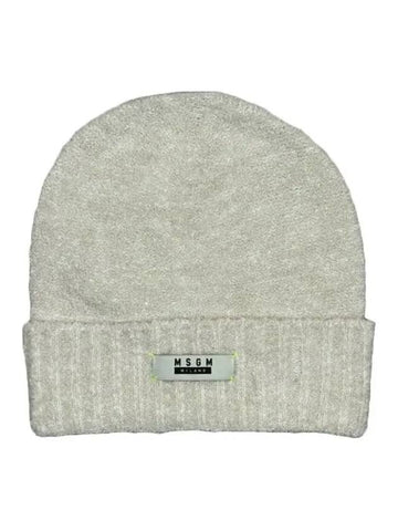 Kids Logo Patch Beanie White F4MSJUHT178 013 - MSGM - BALAAN 1