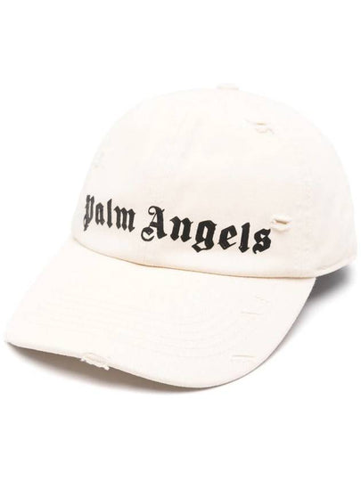 Logo Ball Cap Ivory - PALM ANGELS - BALAAN 2