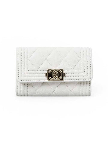 Boy Flap Card Wallet White - CHANEL - BALAAN 1