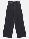 Vintage Effect Organic Cotton Denim Jeans Black - GUCCI - BALAAN 4