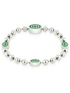 Women's Interlocking G Enamel Bracelet Silver Green - GUCCI - BALAAN 2