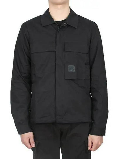 Metropolis Series Gabardine Pocket Long Sleeve Shirt Black - CP COMPANY - BALAAN 2