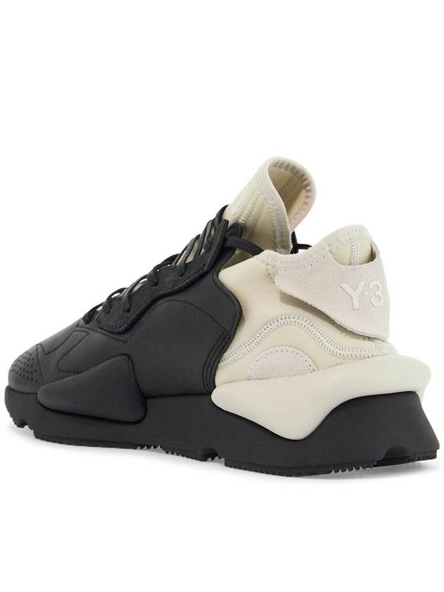 black fabric and leather kaiwa sneakers for men - Y-3 - BALAAN 3