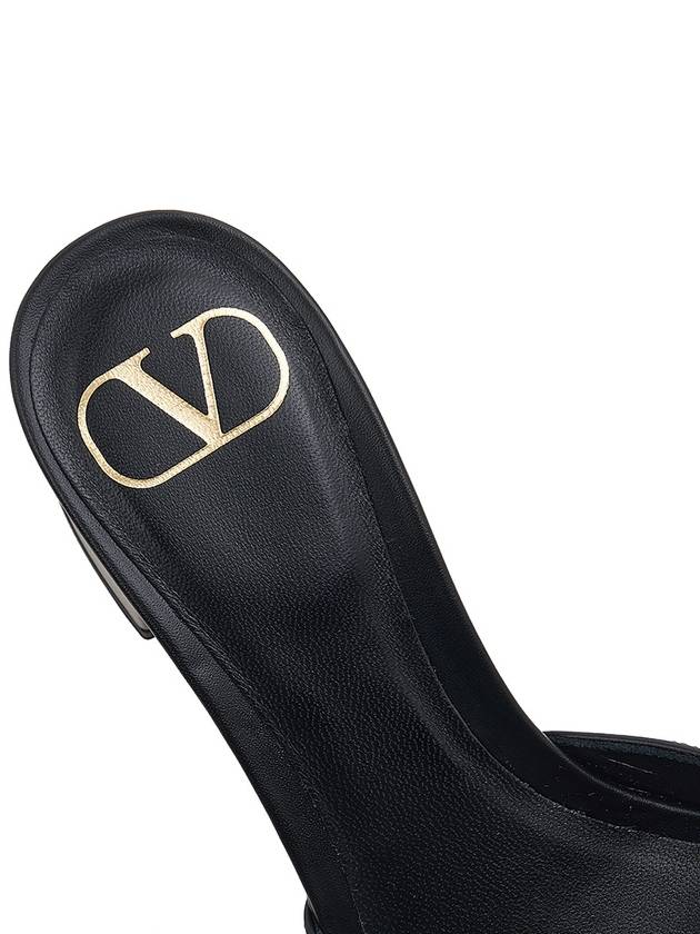 VLTN Logo Signature Square Open Toe Sandals Black - VALENTINO - BALAAN 8