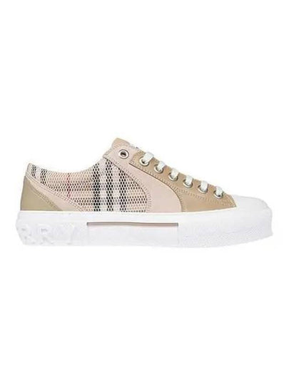 Vintage Check Mesh Leather Suede Low Top Sneakers Beige - BURBERRY - BALAAN 2