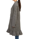 Ruffle Hem Straight Fit Wool Single Coat Grey - JW ANDERSON - BALAAN 6