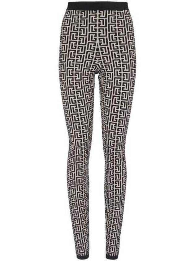 Monogram Print High Waist Leggings AF1PD005KB02 - BALMAIN - BALAAN 1