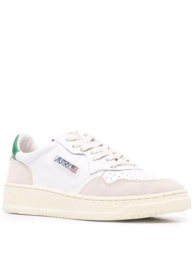 Medalist Suede Green Tab Low Top Sneakers White Beige - AUTRY - BALAAN 3