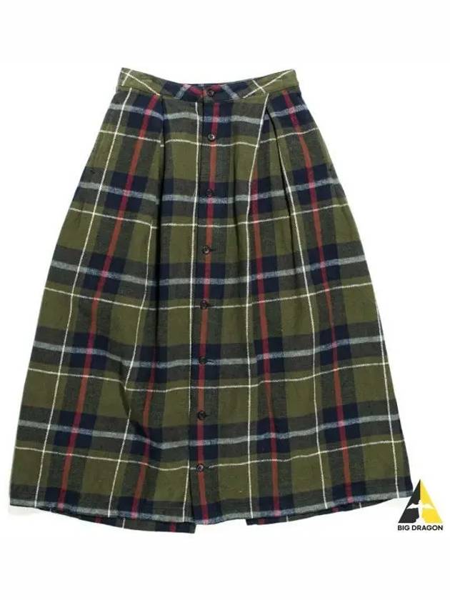 Tuck Skirt GreenNavy Big Plaid Heavy Flannel 22F1WG008 LN405 ES046 - ENGINEERED GARMENTS - BALAAN 1