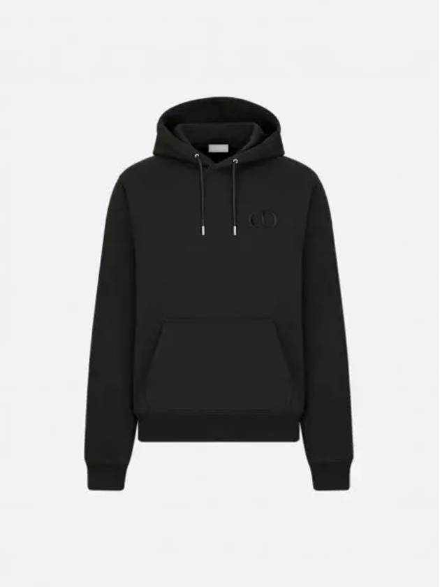 CD Icon Organic Cotton Fleece Hoodie Black - DIOR - BALAAN 2