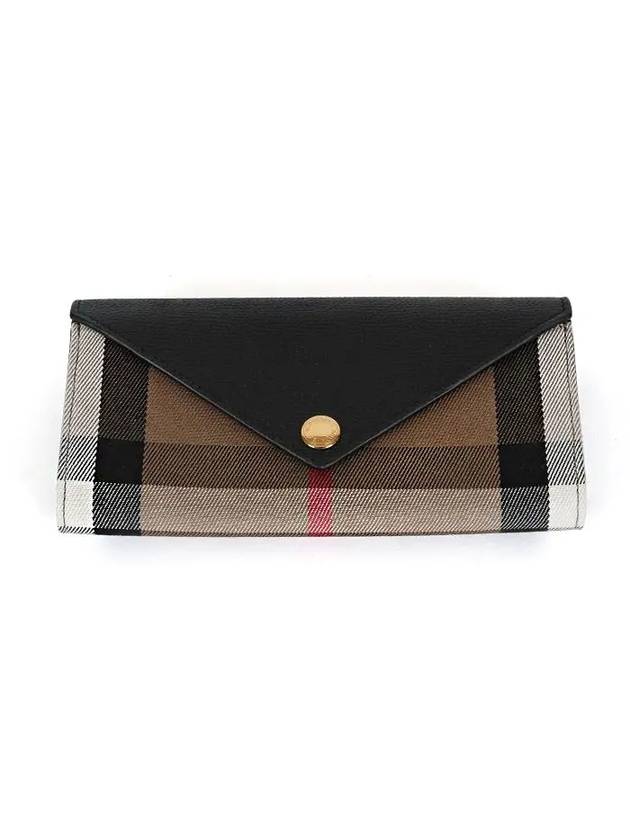 Halton Check Flap Long Wallet Black - BURBERRY - BALAAN 1