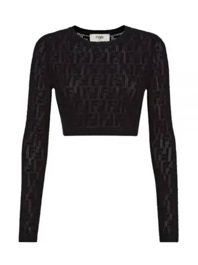 Cropped Knit Top Black - FENDI - BALAAN 2