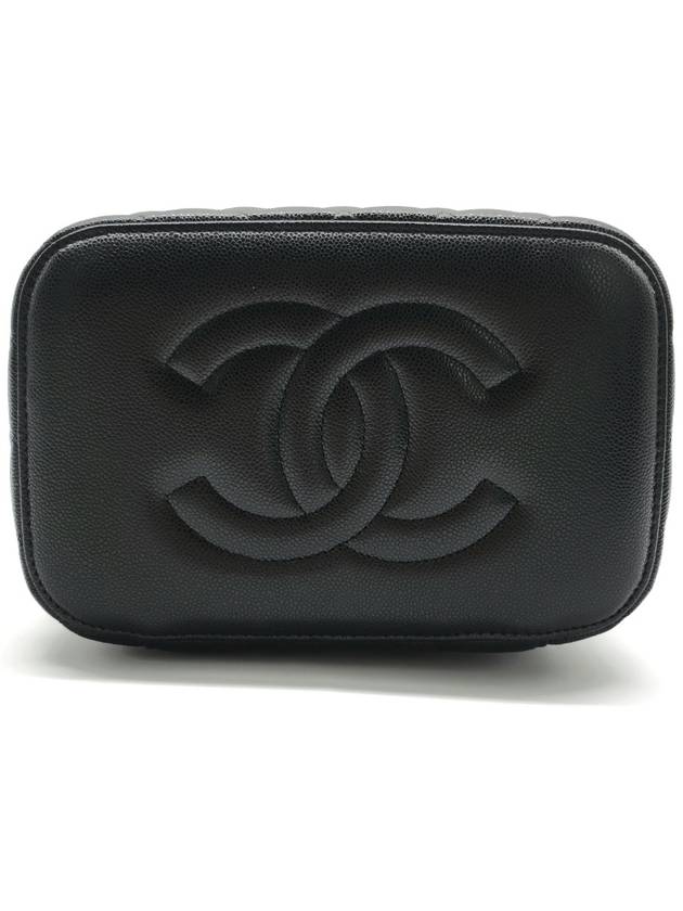 Classic gold CC logo caviar pouch bag black - CHANEL - BALAAN 6