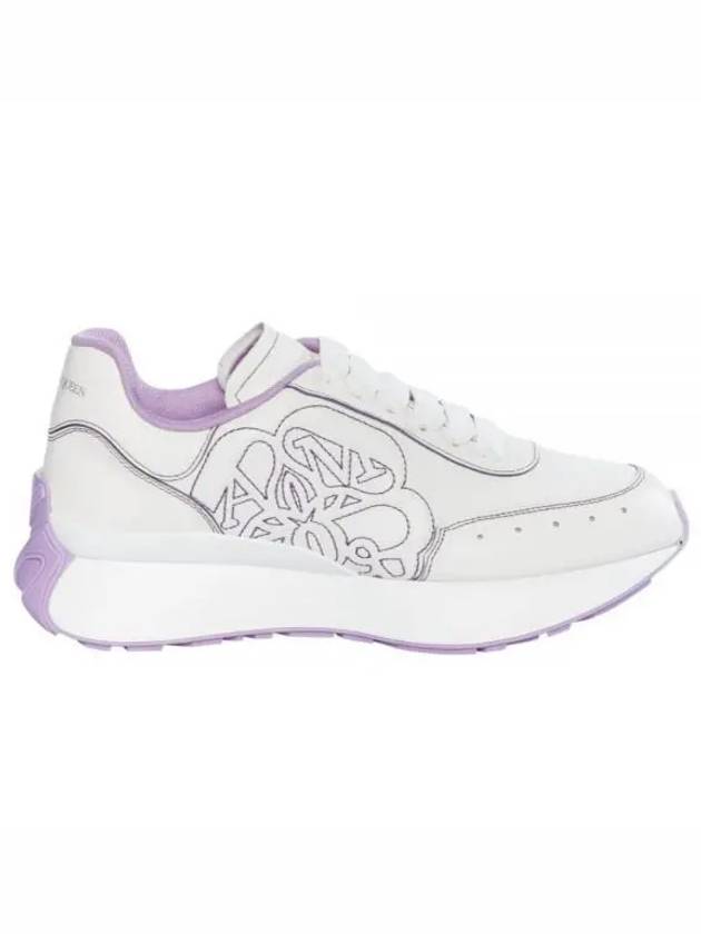 Women's Sprint Runner Low Top Sneakers Purple White - ALEXANDER MCQUEEN - BALAAN 2