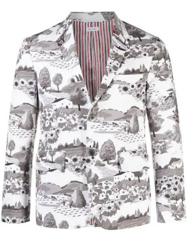 Scenic Canvas Unconstructed Classic Sport Jacket Grey - THOM BROWNE - BALAAN 1