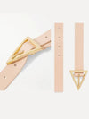 Triangle Buckle Leather Belt Pink - BOTTEGA VENETA - BALAAN 3