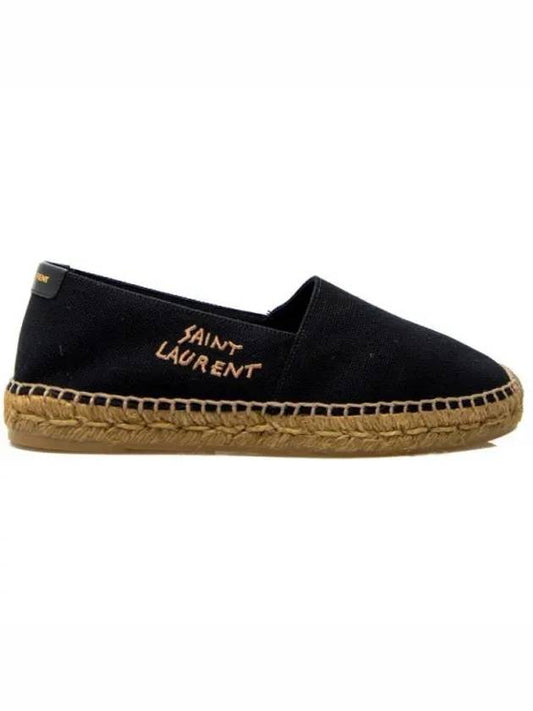 Logo Monogram Espadrilles Black - SAINT LAURENT - BALAAN 2