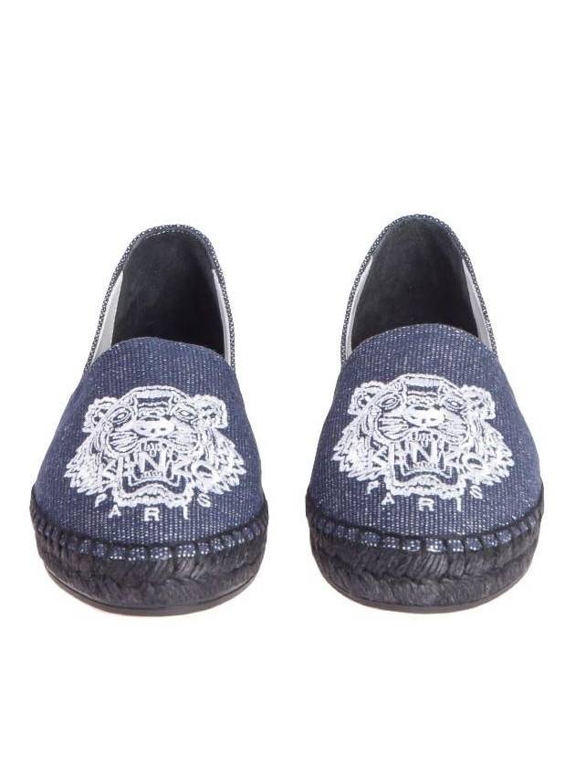 Embroidered Tiger Denim Espadrilles Navy - KENZO - BALAAN 7