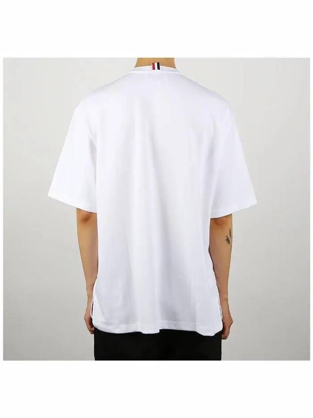 Cotton Oversized Pocket Short Sleeve T-Shirt White - THOM BROWNE - BALAAN 4