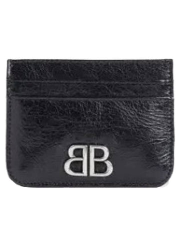 Monaco Metal Logo Card Wallet Black - BALENCIAGA - BALAAN 1