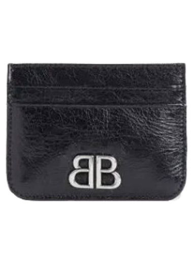 BB Logo Card Wallet Black - BALENCIAGA - BALAAN 1