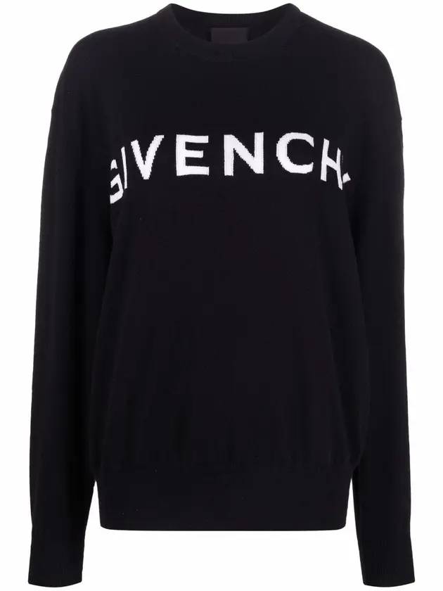 Classic Logo Cashmere Knit Top Black - GIVENCHY - BALAAN 1