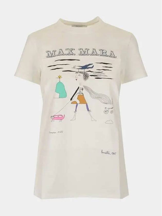 Women's Bambina Printing Short Sleeve T-Shirt White - MAX MARA - BALAAN 2