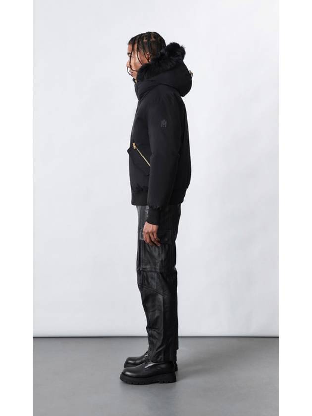 Dixon Nordic Tech Down Blue Fur Bomber Jacket Black Gold - MACKAGE - BALAAN 4