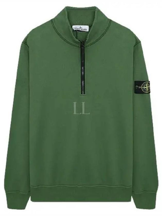 Wappen Patch Half Zip-up Sweatshirt Olive - STONE ISLAND - BALAAN 2