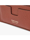 Classic Logo Grain Leather Card Wallet Brown - TOM FORD - BALAAN 4