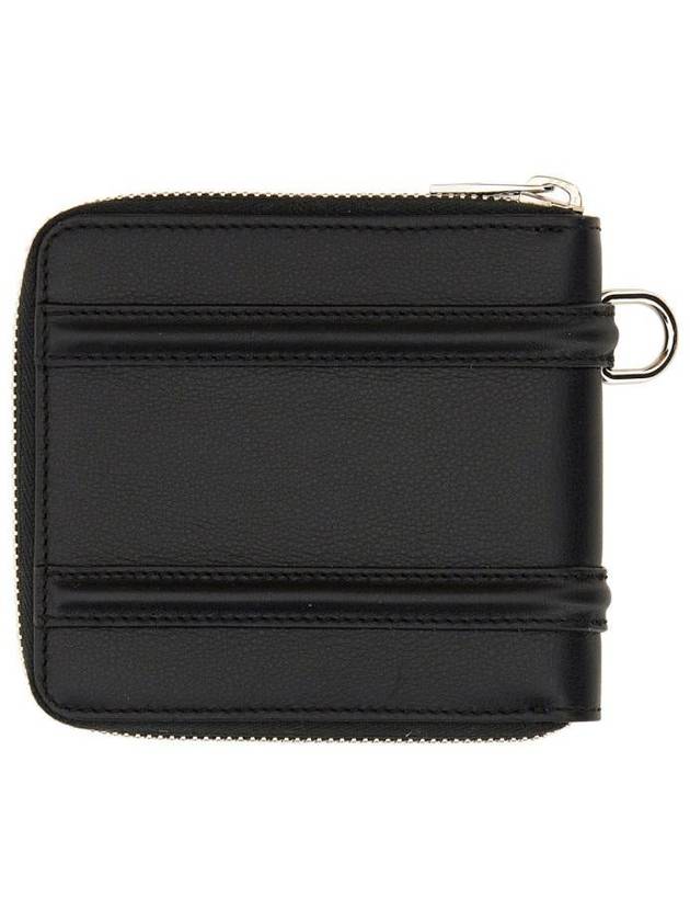 Zip Around Bill Foldo Leather Half Wallet Black - ALEXANDER MCQUEEN - BALAAN 3