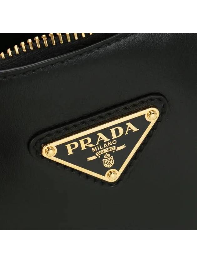 Arque Leather Shoulder Bag Black - PRADA - BALAAN 6