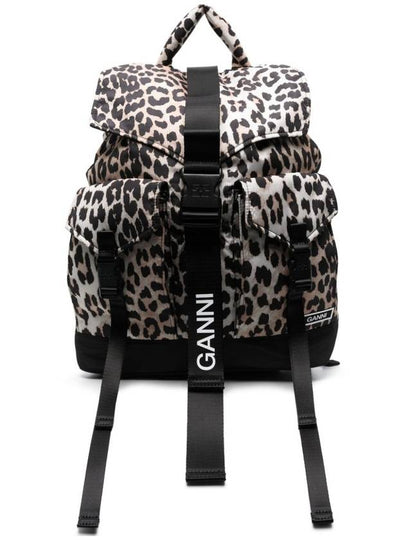 Leopard Tech Backpack Brown - GANNI - BALAAN 2