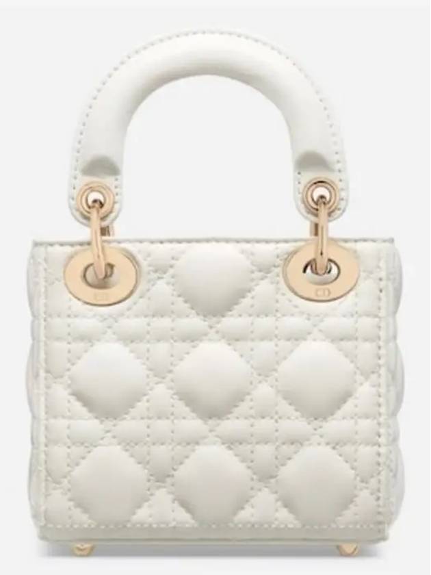 Micro Lady Cannage Lambskin Mini Bag Latte - DIOR - BALAAN 4