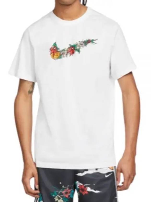 Fran Swoosh Short Sleeve T-Shirt White - NIKE - BALAAN 2