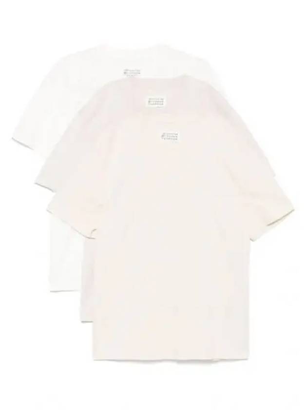 Crew Neck Cotton Short Sleeve T-Shirt 3 Pack Ecru - MAISON MARGIELA - BALAAN 2