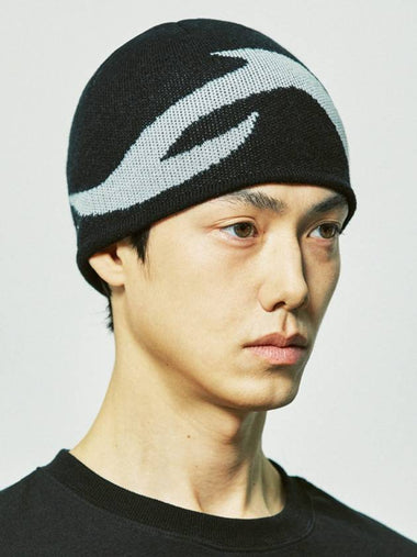 Piercing X-Ray Logo Knit Beanie Black - S SY - BALAAN 1