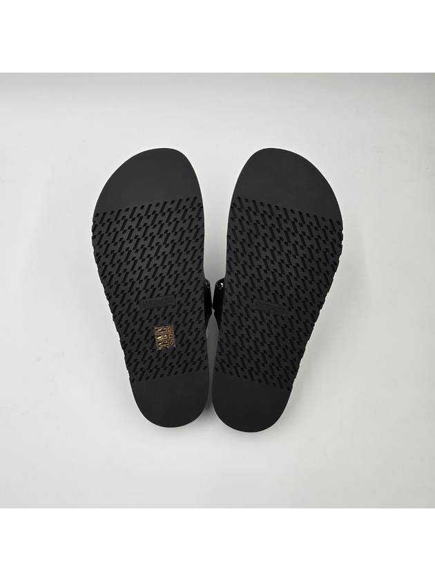 Hermes Chypre H Logo Calfskin Sandals Black - HERMES - BALAAN 5