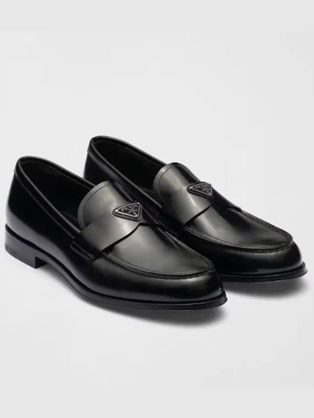 Brushed Leather Loafers Black - PRADA - BALAAN 2