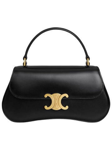 Teen Lola Triomphe Shiny Calfskin Tote Bag Black - CELINE - BALAAN 1