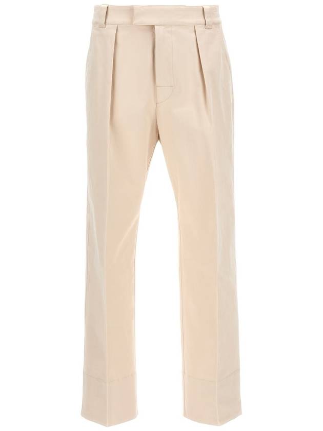 Cotton drill straight pants light beige - MONCLER - BALAAN 2