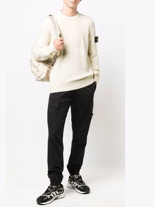 Comfort Wool Cotton Knit Top Ivory - STONE ISLAND - BALAAN 4